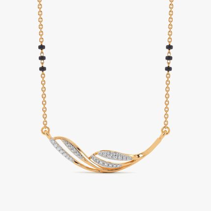 Refined Style 14Kt Yellow Gold Diamond Mangalsutra
