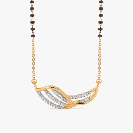 Modern Elegance 14Kt Yellow Gold Diamond Mangalsutra
