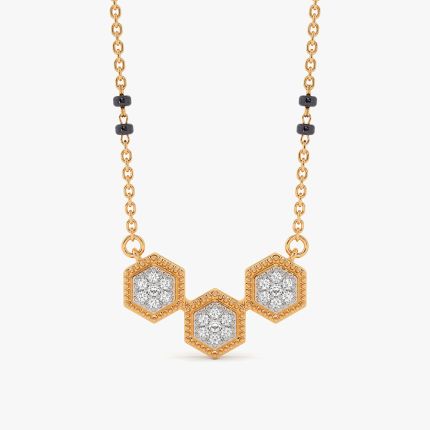 Floral Everyday 14Kt Yellow Gold Diamond Mangalsutra