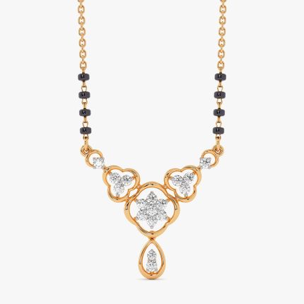 Sparkling Layered 14Kt Yellow Gold Diamond Mangalsutra
