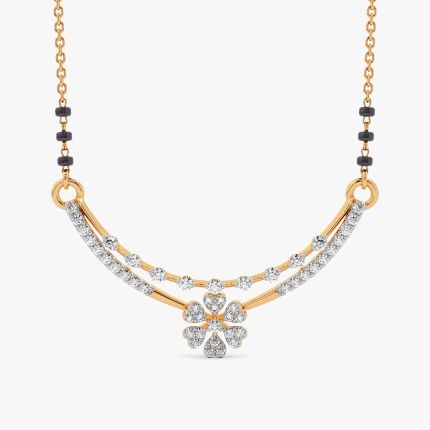 Minimal Elegance 14Kt Yellow Gold Diamond Mangalsutra