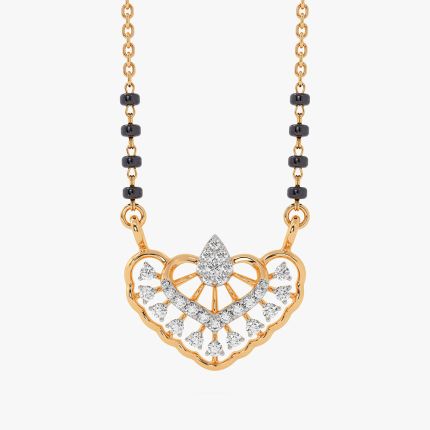 Elegant 14Kt Yellow Gold Diamond Mangalsutra