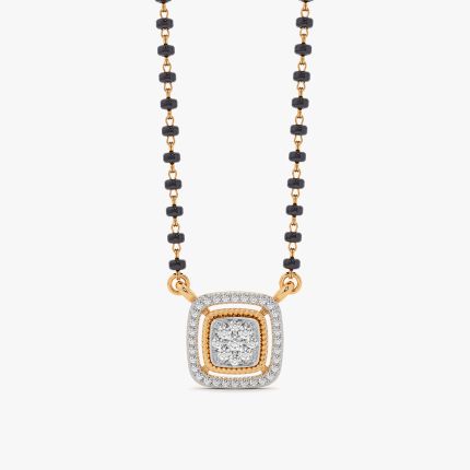 Bold 14Kt Yellow Gold Diamond Mangalsutra