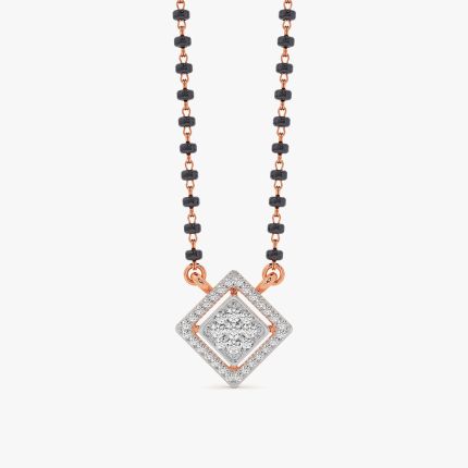 Contemporary 14Kt Rose Gold Diamond Mangalsutra