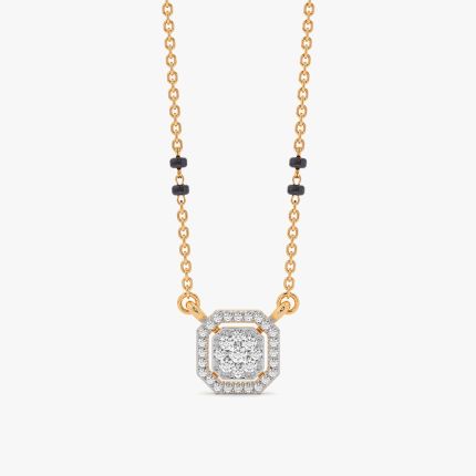 Sparkling 14Kt Yellow Gold Diamond Mangalsutra