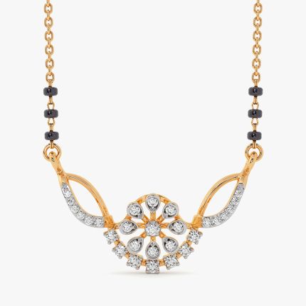 Elegnace 14Kt Yellow Gold Diamond Mangalsutra