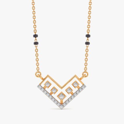 Classic 14Kt Yellow Gold Diamond Mangalsutra