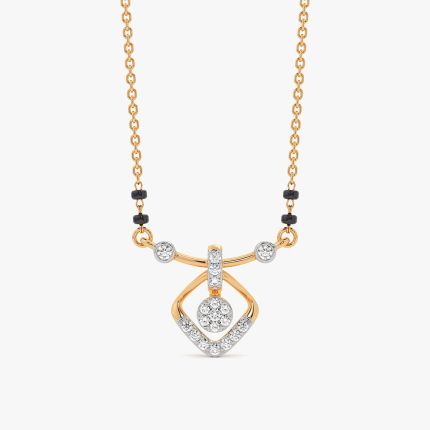 Sophisticated 14Kt Yellow Gold Diamond Mangalsutra