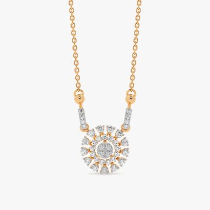 Sleek 14Kt Yellow Gold Diamond Mangalsutra