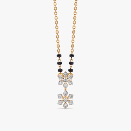 Striking 14Kt Yellow Gold Diamond Mangalsutra
