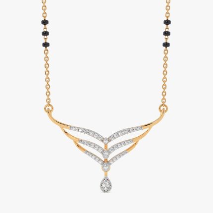 Beautifully 14Kt Yellow Gold Diamond Mangalsutra