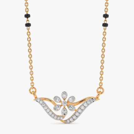 Charming 14Kt Yellow Gold Diamond Mangalsutra