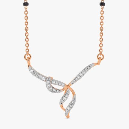 Elegant Charm 14Kt Rose Gold Diamond Mangalsutra