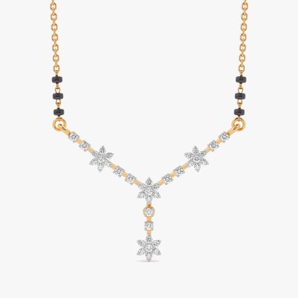 Timeless Sparkle 14Kt Yellow Gold Diamond Mangalsutra