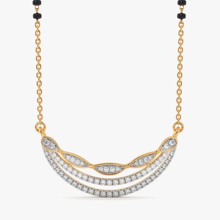 Modern Curves 14Kt Yellow Gold Diamond Mangalsutra