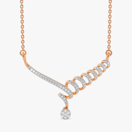 Graceful Drop 14Kt Rose Gold Diamond Mangalsutra
