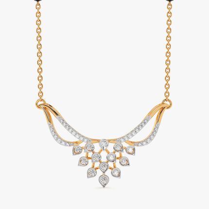 Statement 14Kt Yellow Gold Diamond Mangalsutra