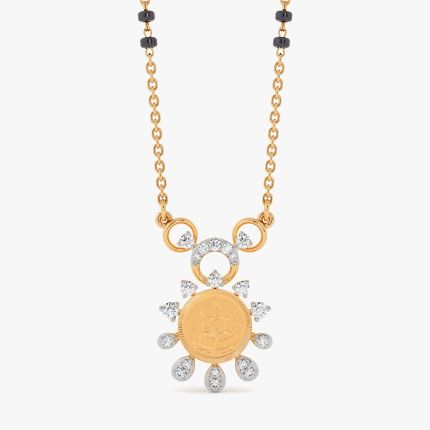 14KT Laxmi Devi Diamond Tanmaniya With Chain