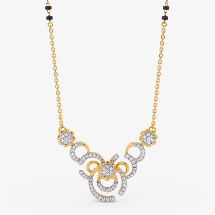 Stunning Cosmos 14KT Diamond Tanmaniya Mangalsutra