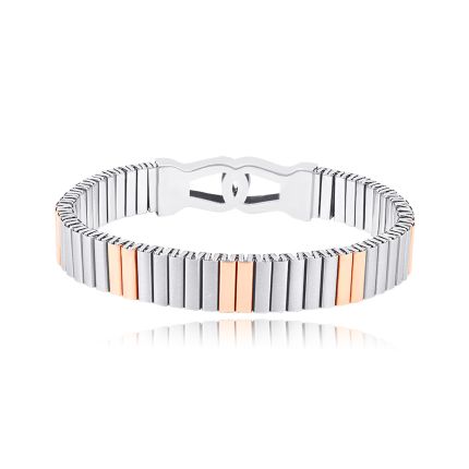 Textured Lock Platinum Bracelet