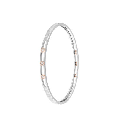 Geometric Dual Meta Platinum Diamond Bangle