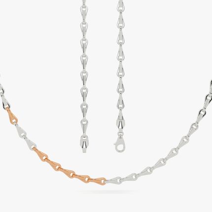 Serenity Artistry White and Rose Fancy Platinum Chain