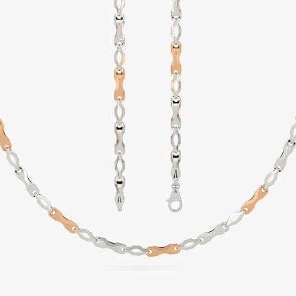 Opulence Artistry White and Rose Fancy Platinum Chain