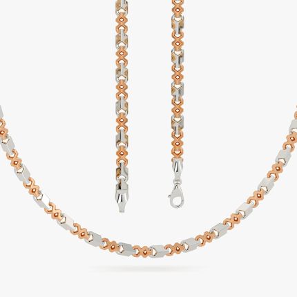 Velvet Artistry White and Rose Fancy Platinum Chain