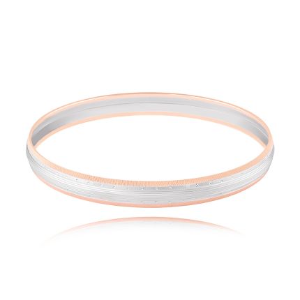 Textured Platinum and Rose Gold Kada