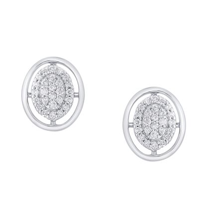 Oval Platinum Studs