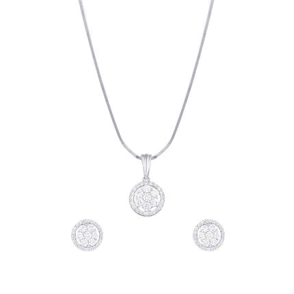 Radiant Platinum Pendant Set