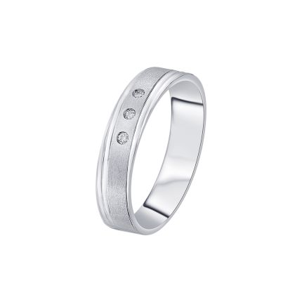 Glittering Diamond and Platinum Women's Band