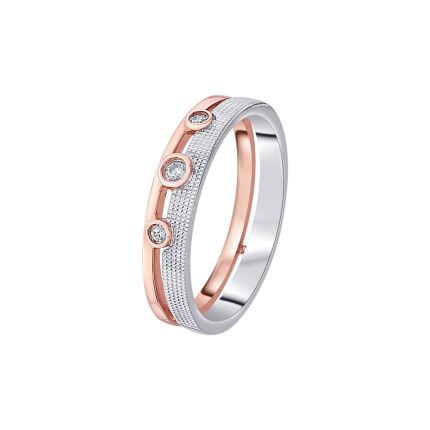 Elegant Platinum and Rose Gold Band