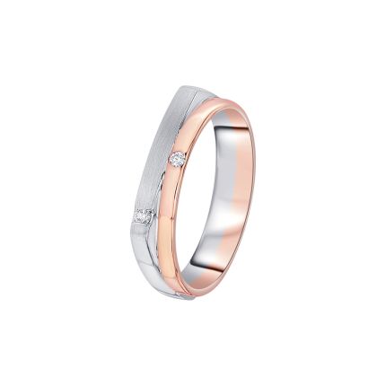 Geometric Rose Gold and Platinum Band