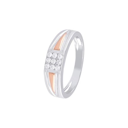 Elegant 2-toned Diamond Finger Ring For Men