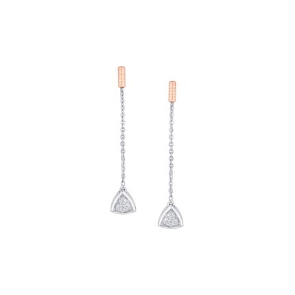 Platinum White and Rose Gold Diamond Studded Earrings