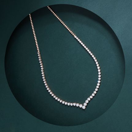 Whispering Rose Gold String Necklace in 18KT