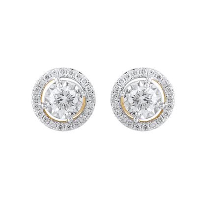 Elegant Diamond and Rose Gold Stud Earrings