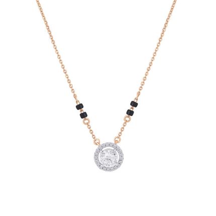 Elegant Diamond and Rose Gold Mangalsutra 