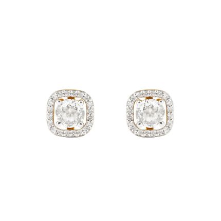 Eclectic Diamond Studded Square Studs