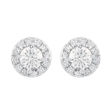 Spiral 18KT Yellow Gold and Diamond Studs