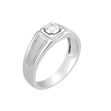 Stylish Platinum Solitaire Ring for Men