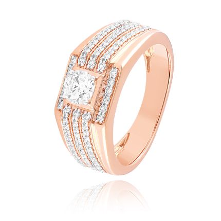 Structured Solitaire Diamond Ring