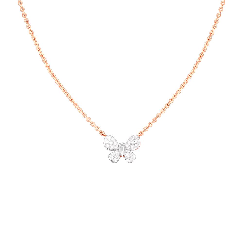 Butterfly Design Diamond Necklace Set-Necklace Sets-ONS24A18-D300X0B