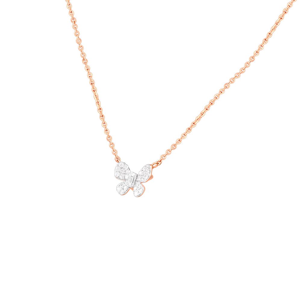 Butterfly Design Diamond Necklace Set-Necklace Sets-ONS24A18-D300X0B