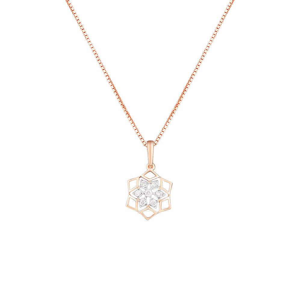 Lovely Floral Diamond Pendant Set-All Jewellery-OSP24E13-D900X0C