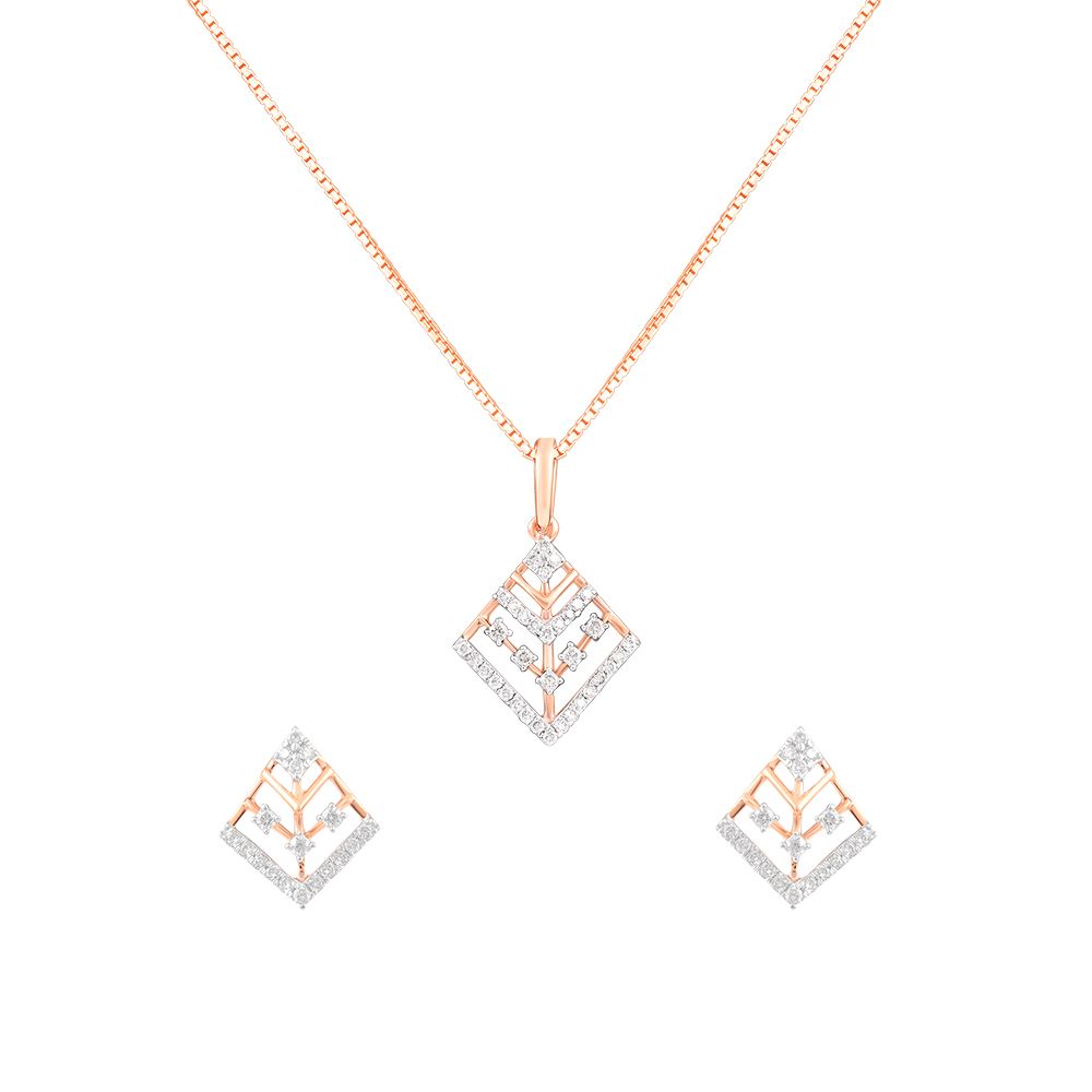 Breathtaking Diamond and Rose Gold Pendant Set-All Jewellery-OSP24E14-D900X0C