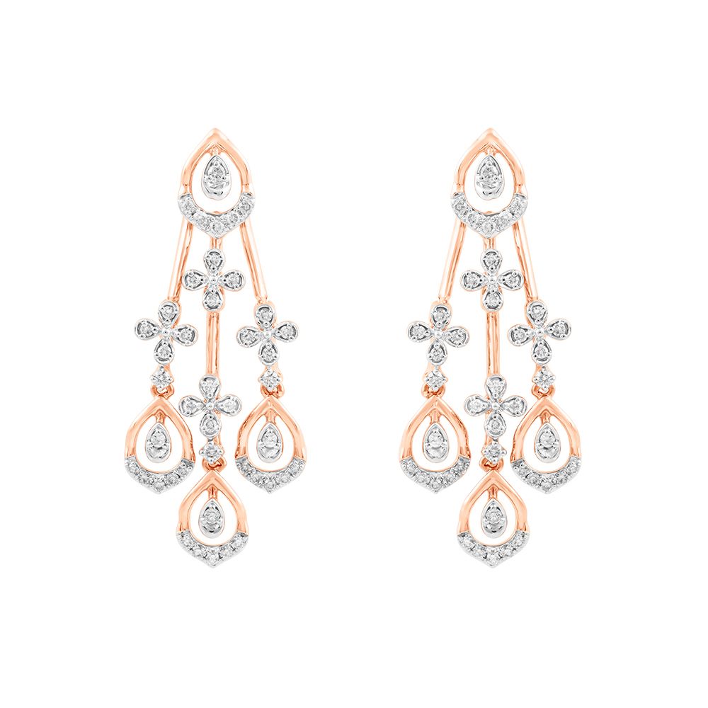 Grandeur Diamond Earrings in 14KT Rose Gold-Earrings-ASE23006-D900X0C