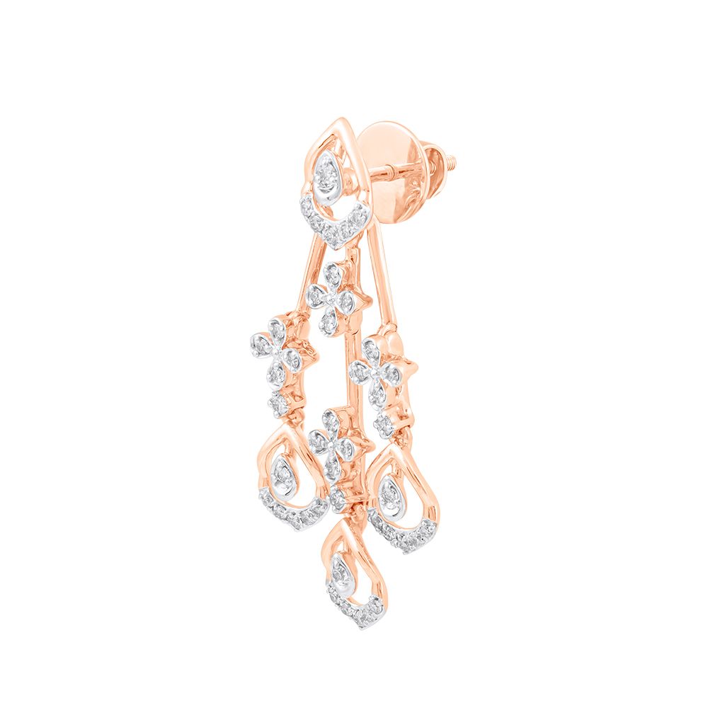 Grandeur Diamond Earrings in 14KT Rose Gold-Earrings-ASE23006-D900X0C
