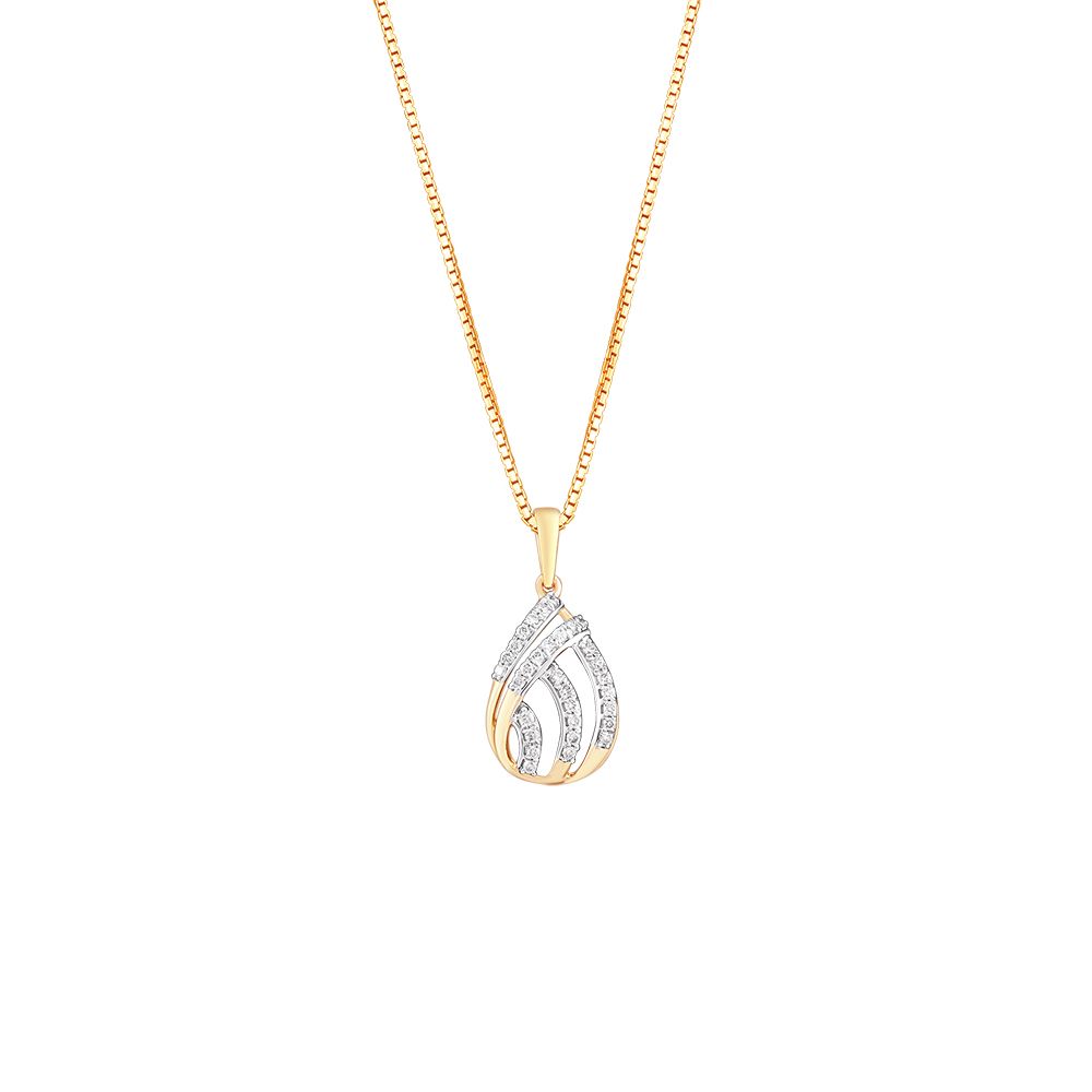 Delicate Drop Design Diamond Pendant Set-All Jewellery-OSP24E15-D900R0C